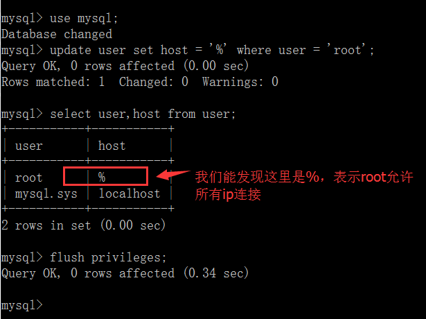 mysql不能远程访问的解决方法