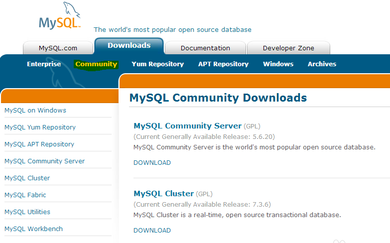 在哪下载MySQL？