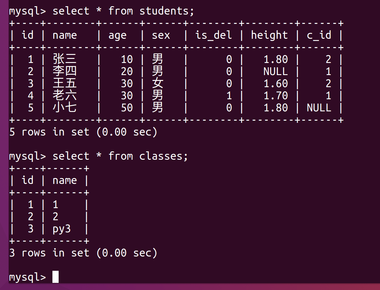 MySQL高级查询