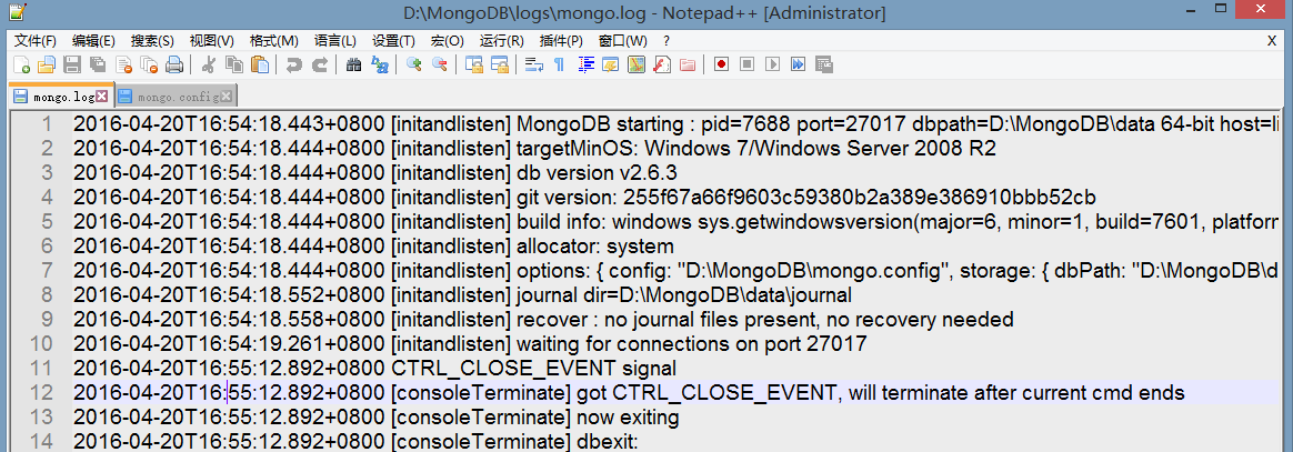 启动mongodb出现错误代码10061怎么解决