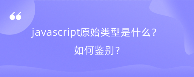 javascript原始类型是什么？如何鉴别？