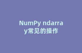 NumPy ndarray常见的操作