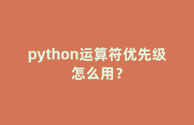 python运算符优先级怎么用？