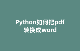 Python如何把pdf转换成word
