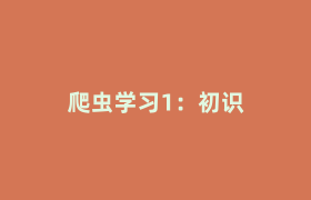 爬虫学习1:初识 爬虫学习1:初识