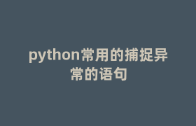 python常用的捕捉异常的语句 python常用的捕捉异常的语句