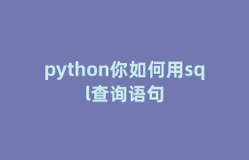 python你如何用sql查询语句 python你如何用sql查询语句