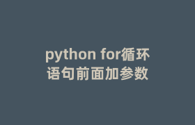 python for循环语句前面加参数 python for循环语句前面加参数