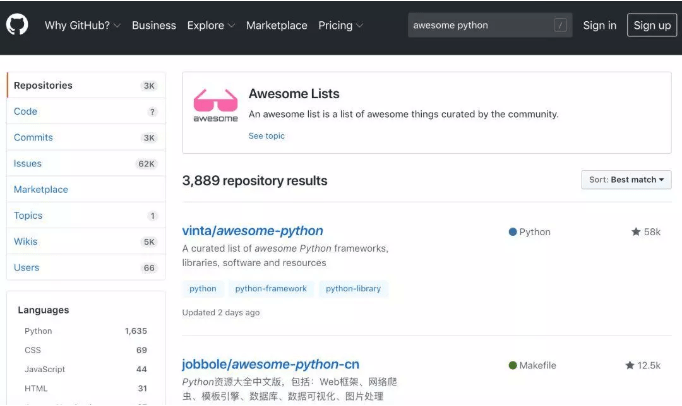 Python爬虫之利用Github搜索资源的小技巧