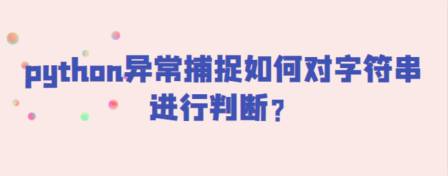 python异常捕捉对字符串进行判断