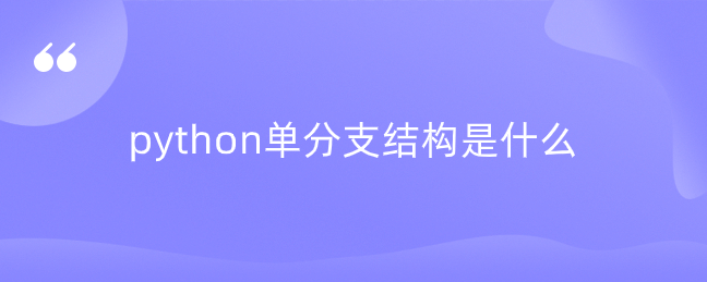 python单分支结构是什么