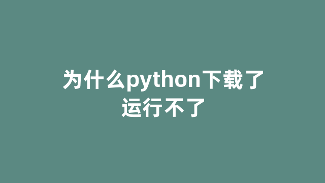 为什么python下载了运行不了