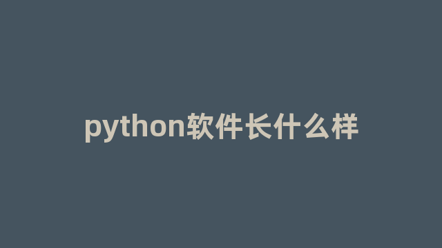 python软件长什么样