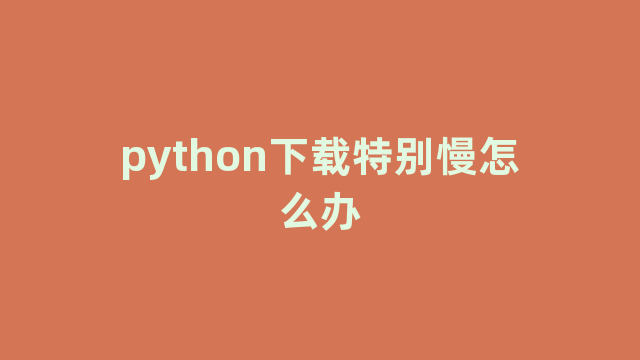 python下载特别慢怎么办