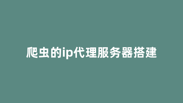 爬虫的ip代理服务器搭建