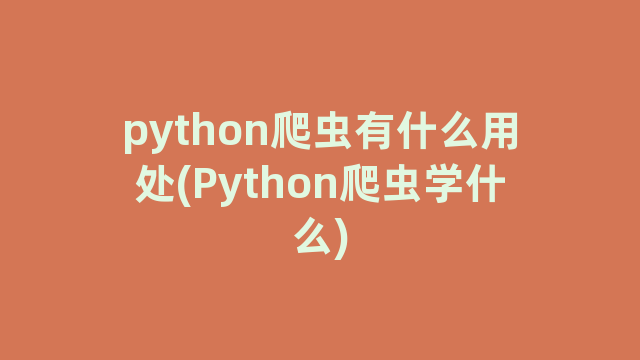 python爬虫有什么用处(Python爬虫学什么)