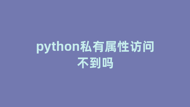 python私有属性访问不到吗