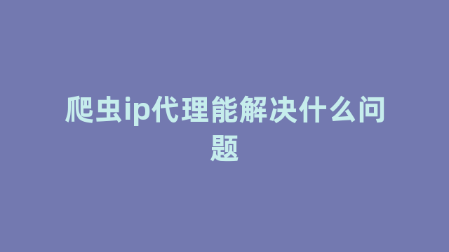 爬虫ip代理能解决什么问题