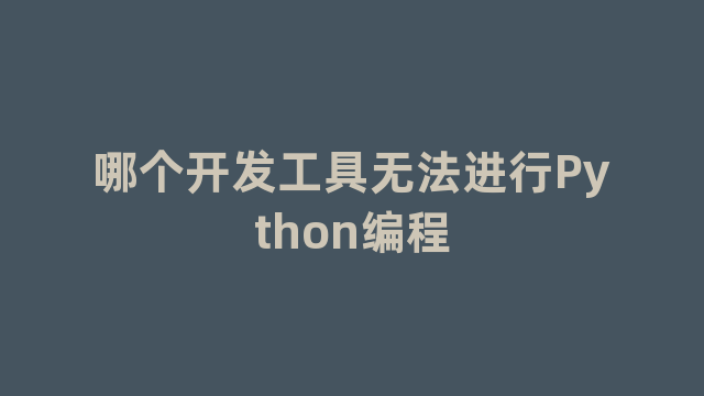 哪个开发工具无法进行Python编程