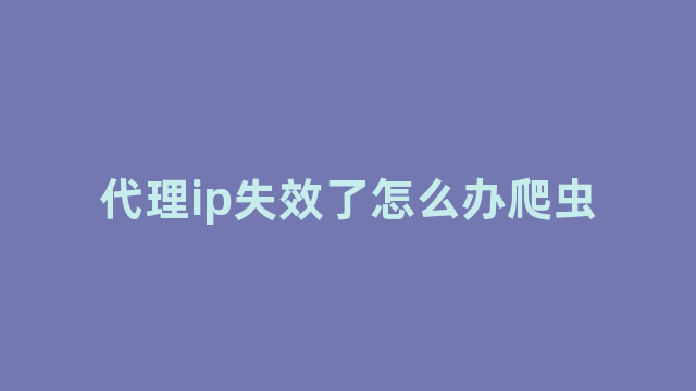 代理ip失效了怎么办爬虫