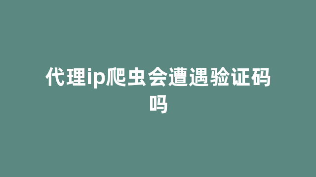 代理ip爬虫会遭遇验证码吗