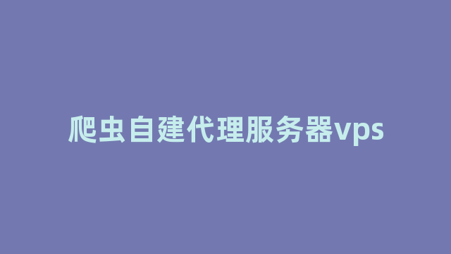 爬虫自建代理服务器vps