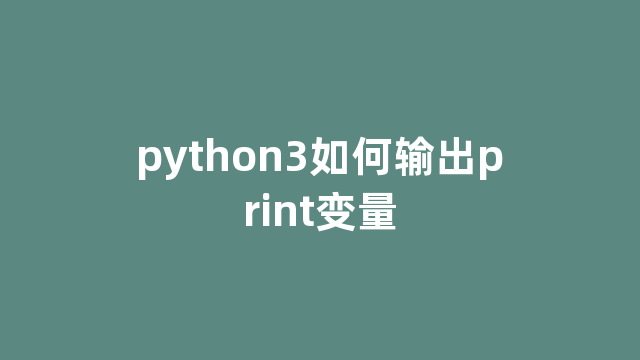 python3如何输出print变量