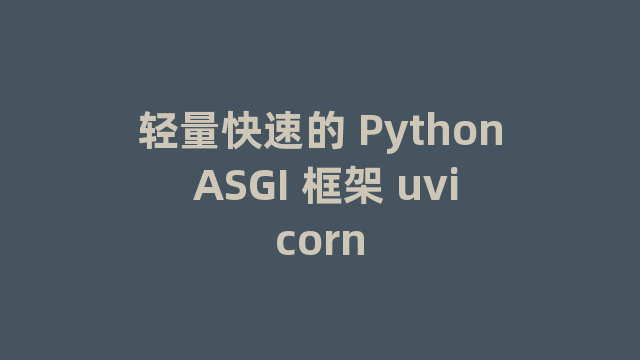轻量快速的 Python ASGI 框架 uvicorn