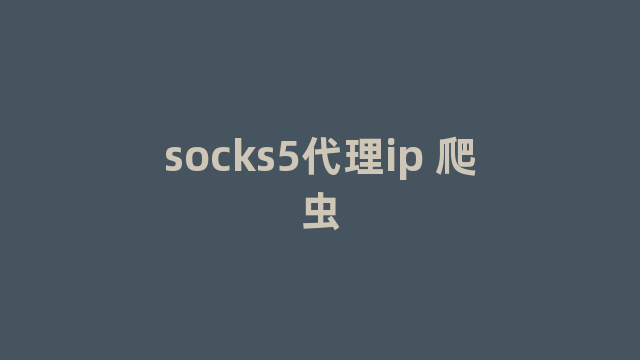 socks5代理ip 爬虫