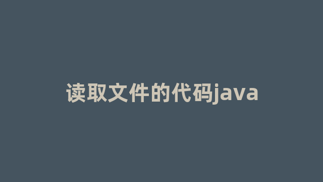 读取文件的代码java