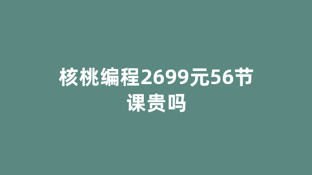 核桃编程2699元56节课贵吗