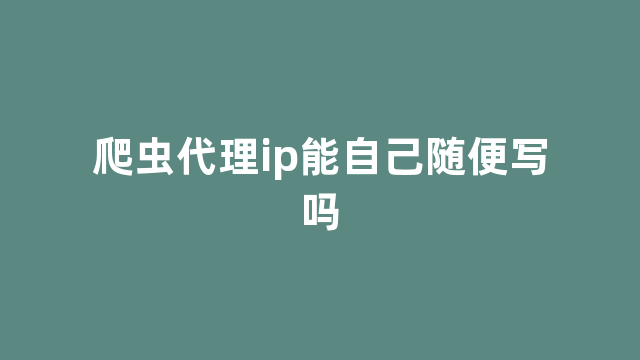 爬虫代理ip能自己随便写吗