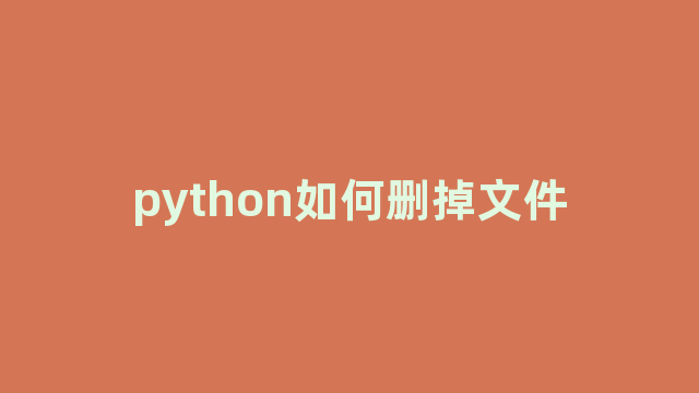 python如何删掉文件