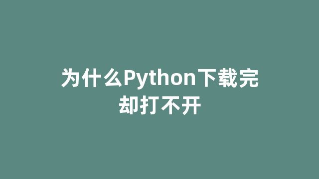 为什么Python下载完却打不开
