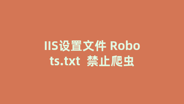 IIS设置文件 Robots.txt  禁止爬虫