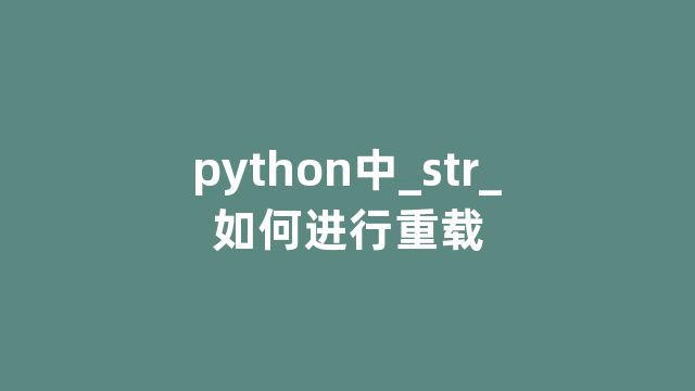 python中_str_如何进行重载