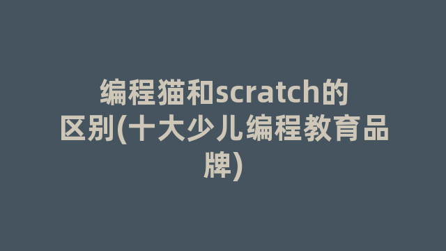 编程猫和scratch的区别(十大少儿编程教育品牌)