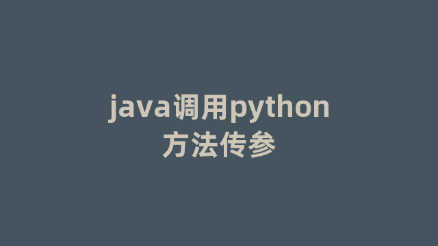 java调用python方法传参