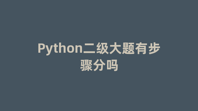 Python二级大题有步骤分吗