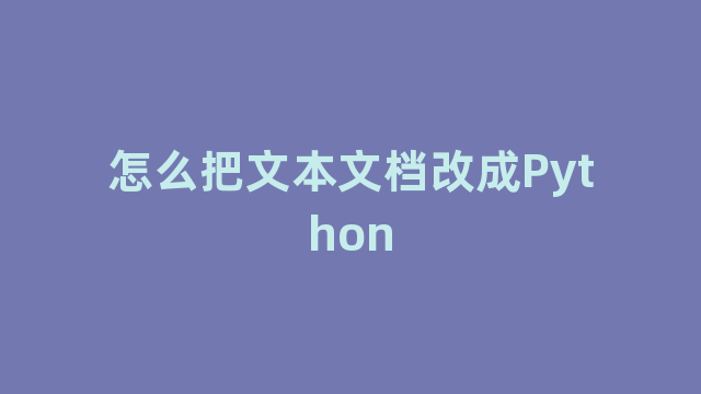 怎么把文本文档改成Python