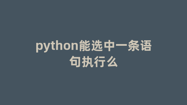 python能选中一条语句执行么