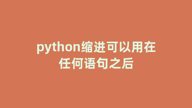 python缩进可以用在任何语句之后