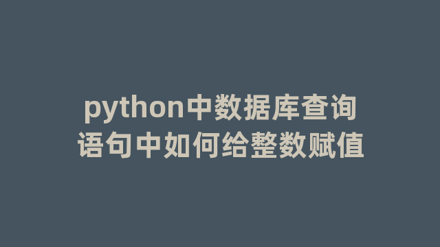 python中数据库查询语句中如何给整数赋值