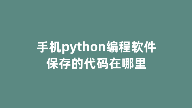 手机python编程软件保存的代码在哪里