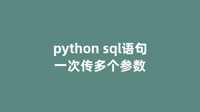 python sql语句一次传多个参数