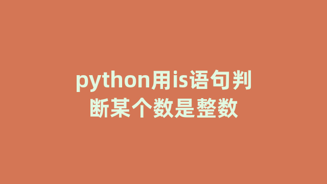 python用is语句判断某个数是整数