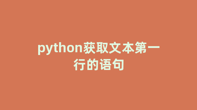 python获取文本第一行的语句