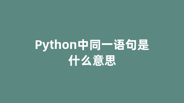 Python中同一语句是什么意思