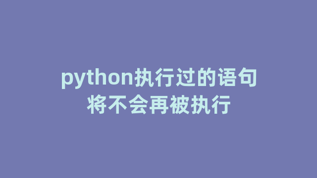 python执行过的语句将不会再被执行