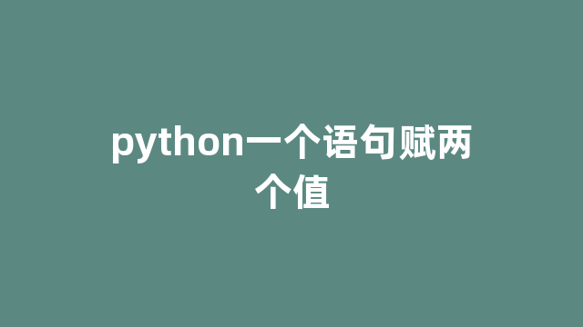 python一个语句赋两个值